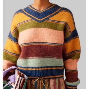 Striped Multicolor Knit Mini Dress